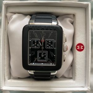 Michele black/silver jelly watch.